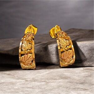 Not available - Black Hills Gold Leaf Earrings - 10k